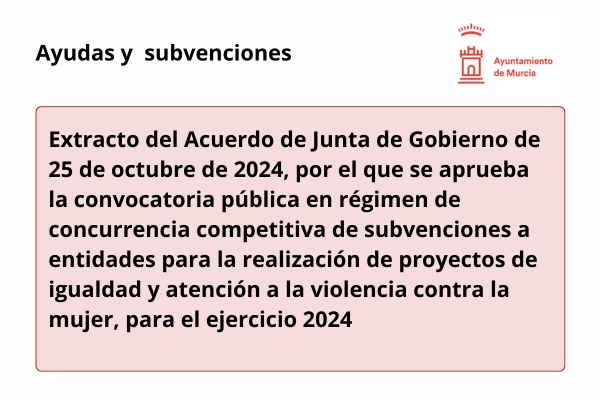 Subvenciones. Igualdad y violencia contra la mujer